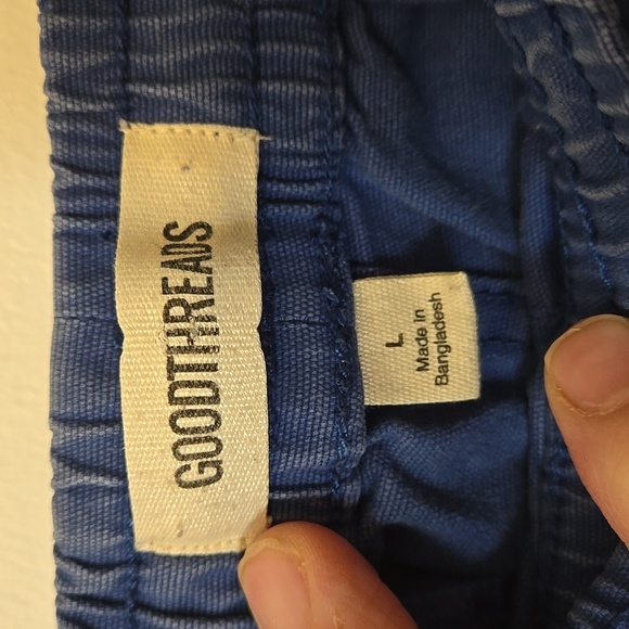 Goodthreads, Men's Shorts, Sz Lg, Blue, Cotton, Durable, Denim, Elastic Waist - Picture 3 of 11